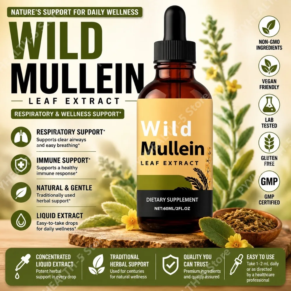Herbal Supplement - قطرات أوراق المولين البري مع الزنجبيل