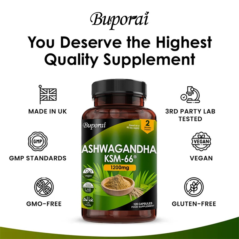 Ashwagandha KSM-66 1200mg - يد - مراجعة Herbal Supplement وسعره